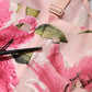 Dolce & Gabbana Pink Floral Lily Print Midi Sleeveless Dress