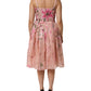 Dolce & Gabbana Pink Cotton Floral Pleated Sleeveless Dress