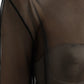 Dolce & Gabbana Black Mesh Turtleneck Sheer Blouse Top
