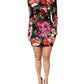Dolce & Gabbana Black Floral Fiori Pittorici Bodycon Dress