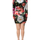 Dolce & Gabbana Black Floral Fiori Pittorici Bodycon Dress