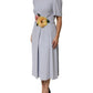 Dolce & Gabbana Light Blue Viscose Blend Floral Applique Dress