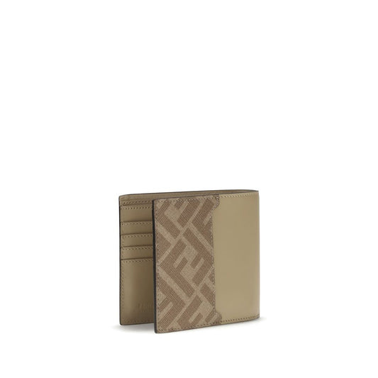 Fendi FF leather and canvas bifold Wallet Mens Wallet