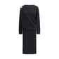 Fabiana Filippi Black Fleece Wool Casual Dress