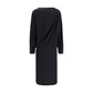 Fabiana Filippi Black Fleece Wool Casual Dress