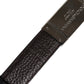 Dolce & Gabbana Blue Brown Leather Buckle Reversible Belt