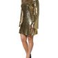Dolce & Gabbana Gold Sequin Long Sleeve Mini Dress