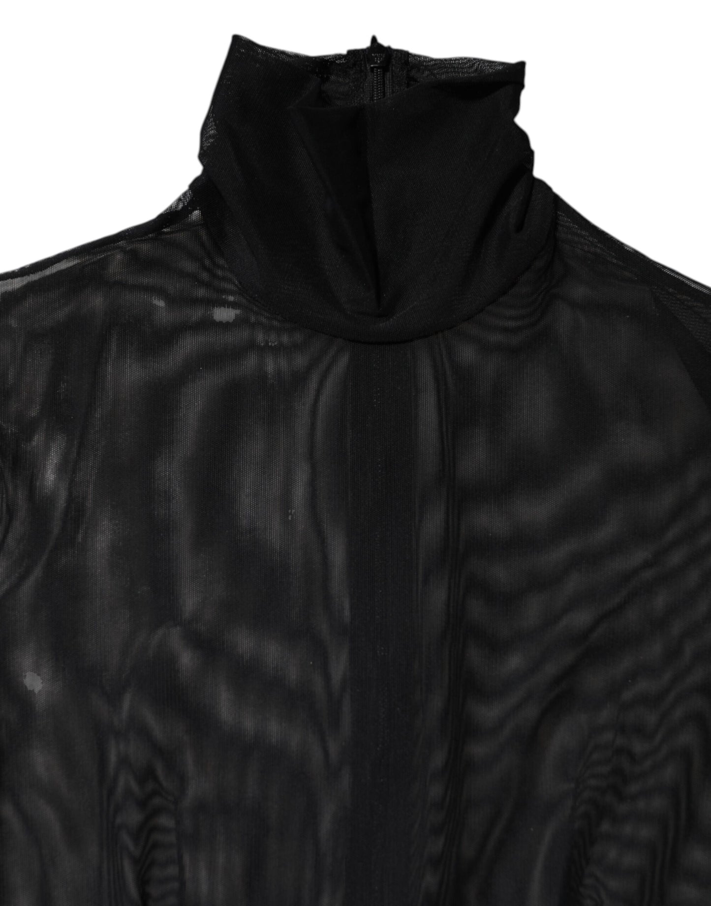 Dolce & Gabbana Black Sheer Mesh Long Sleeve Jumpsuit Bodysuit Dress