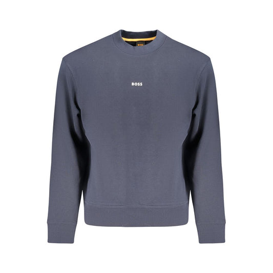 Hugo Boss Blue Cotton Men Sweater Mens Sweater