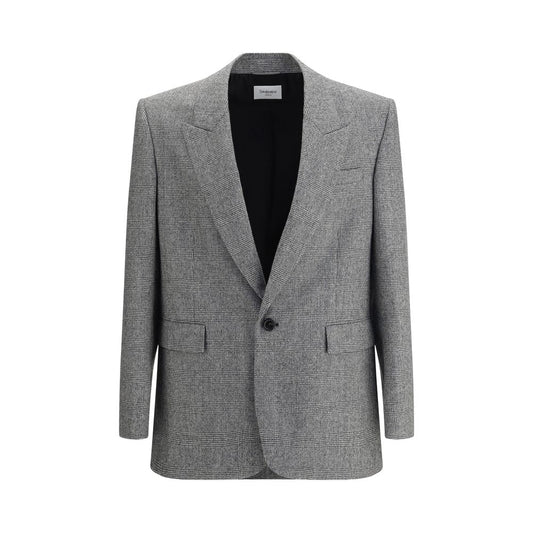 Saint Laurent Prince de Galles wool flannel Blazer Mens Blazer
