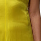 Tonello Yellow Silk Satin Slip Maxi Spaghetti Strap Maxi Dress