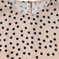 Dolce & Gabbana Beige Black Polka Dot Silk Short Sleeve Blouse Top