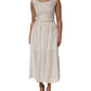 L'Autre Chose Ivory White Sleeveless Maxi Cupro Viscose Dress