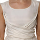L'Autre Chose Ivory White Sleeveless Maxi Cupro Viscose Dress