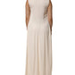 Peserico Beige Viscose Pleated Sleeveless Long Maxi Dress