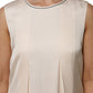 Peserico Beige Viscose Pleated Sleeveless Long Maxi Dress