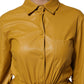 PINKO Polyester Belted Shirt Midi Long Sleeve Yellow Mustard