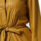 PINKO Polyester Belted Shirt Midi Long Sleeve Yellow Mustard