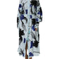 Christian Pellizzari Blue Sequin Embellished Shirt Maxi Dress