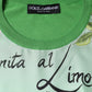 Dolce & Gabbana Green Lemon Print Pullover Silk Women Sweater