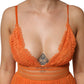 Alberta Ferretti Orange Lace Bustier Layered Maxi Dress