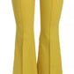 Dolce & Gabbana Yellow Flared Bootcut Capri Cotton Pants