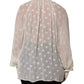 Dolce & Gabbana White Polka Sheer Silk Bow Tie Shirt Blouse Top