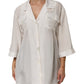 Dolce & Gabbana White Silk Collared 3/4 Sleeves Blouse Top