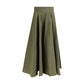 Sara Roka Green Polyester Midi Skirt