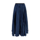 Sara Roka Blue Polyester Midi Skirt