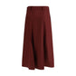 Crida Milano Bordeaux Wool Midi Skirt