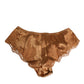 Dolce & Gabbana Brown Lace Silk Satin Slip Panties Underwear
