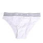 Dolce & Gabbana White Lace Slip Brief Logo Waistband Underwear
