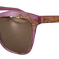 Dolce & Gabbana DG4251 Pink Gold Full Rim Rectangle Frame Shades