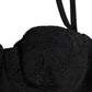 Dolce & Gabbana Black Polyester Embroidered Underwire Bra Underwear