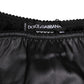 Dolce & Gabbana Black Silk Satin Lace Trim Panty  Underwear
