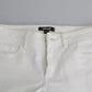 Just Cavalli White Cotton Slim Fit Mid Waist Skinny Trouser Jeans