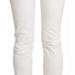 Just Cavalli White Cotton Slim Fit Mid Waist Skinny Trouser Jeans
