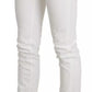 Just Cavalli White Cotton Slim Fit Mid Waist Skinny Trouser Jeans