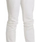 Just Cavalli White Cotton Slim Fit Mid Waist Skinny Trouser Jeans