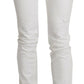 Just Cavalli White Cotton Slim Fit Mid Waist Skinny Trouser Jeans