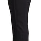 Dolce & Gabbana Black Stripes Mid Waist Trouser Pants
