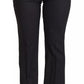 Dolce & Gabbana Black Stripes Mid Waist Trouser Pants