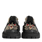 Dolce & Gabbana Black Leather Jeweled Crystals Derby Shoes
