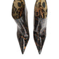 Dolce & Gabbana Leopard Print PVC Pointed Toe Boots Shoes