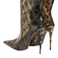 Dolce & Gabbana Leopard Print PVC Pointed Toe Boots Shoes