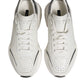Dolce & Gabbana White Silver DAYMASTER Leather Men Sneakers Shoes