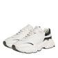 Dolce & Gabbana White Silver DAYMASTER Leather Men Sneakers Shoes