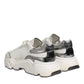 Dolce & Gabbana White Silver DAYMASTER Leather Men Sneakers Shoes