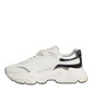 Dolce & Gabbana White Silver DAYMASTER Leather Men Sneakers Shoes